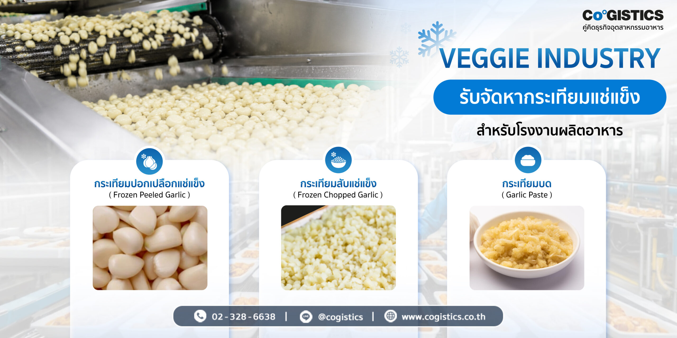 “VEGGIE INDUSTRY” รับจัดหากระเทียมแช่แข็งสำหรับโรงงานอาหาร