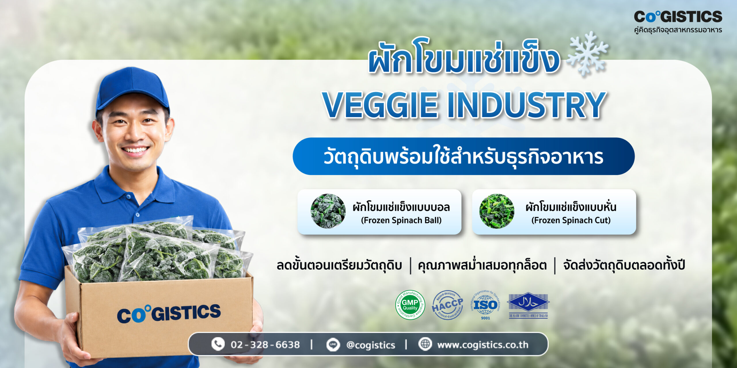“ผักโขมแช่แข็ง Veggie Industry” วัตถุดิบพร้อมใช้สำหรับธุรกิจอาหาร